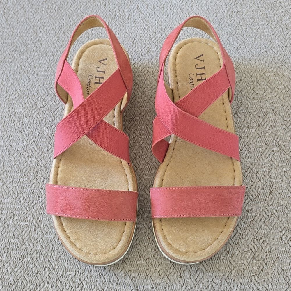 VJH Confort NWOT Brick Slip On Elastic Ankle Lightweight Casual Sandals - Size 9